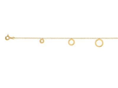 Ankerkette Armband, 5 Abfallende Kreise, 17-18 Cm, 18k Gelbgold - Standard Bild - 2