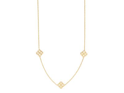 Forat Rundkettenhalskette, 3 Ineinander Verschlungene Kreise, 38-40 Cm, 18k Gelbgold
