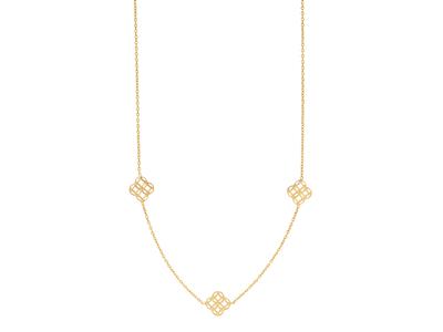 Forçat Rundkette, 3 Ineinander Verschlungene Kreismotive, 38-40 Cm, 18k Gelbgold