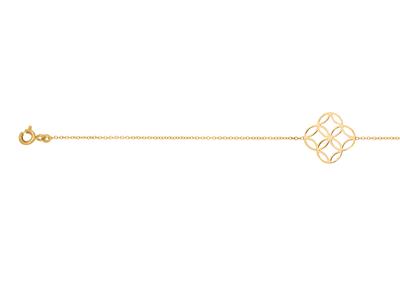 For\at-rundkette Armband, 1 Verschlungenes Kreismotiv, 16,50-17,50cm, 18k Gelbgold - Standard Bild - 2