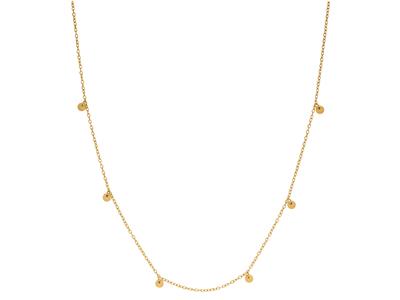 Ankerkette, 6 Plättchen, 40-42 Cm, 18k Gelbgold