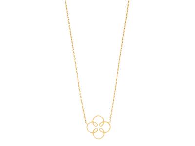 Ankerkette, Motiv 4 Ineinander Verschlungene Kreise 15 Mm, 42-44 Cm, Gelbgold 18k - Standard Bild - 1