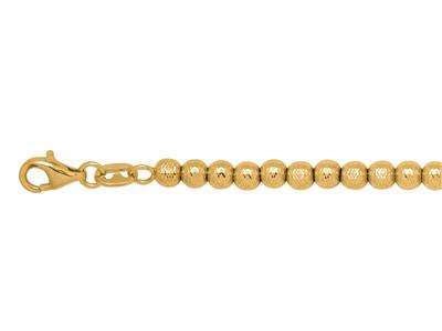 Halskette Ziselierte Kugeln 4 Mm, 45 Cm, 18k Gelbgold - Standard Bild - 1