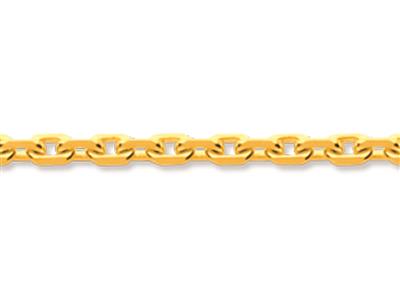 Kette Aus Forçat-maschen Mit Diamantbeschichtung 1,5 Mm, 42 Cm, Gelbgold 18k - Standard Bild - 2