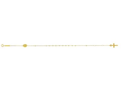 Armband Rosenkranz Kette Kreuz Und Wundertätige Jungfrau, 20 Cm, 18k Gelbgold