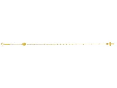 Armband Rosenkranz Kette Kreuz Und Wundertätige Jungfrau, 20 Cm, 18k Gelbgold