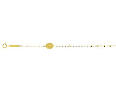 Armband Rosenkranz Kette Kreuz Und Wundertätige Jungfrau, 20 Cm, 18k Gelbgold - Standard Bild - 2