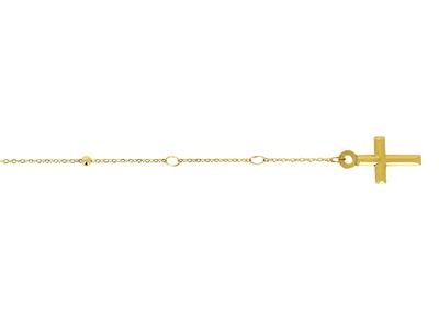 Armband Rosenkranz Kette Kreuz Und Wundertätige Jungfrau, 20 Cm, 18k Gelbgold - Standard Bild - 3