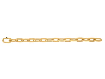 Armband Längliche Hohle Ringe 8 Mm, 19 Cm, 18k Gelbgold