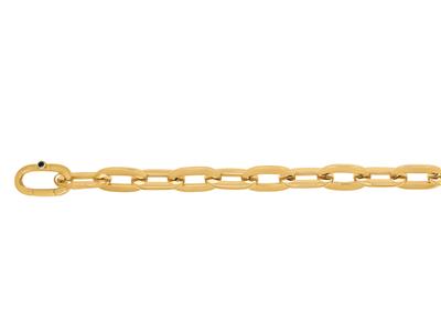 Armband Längliche Hohle Ringe 8 Mm, 19 Cm, 18k Gelbgold - Standard Bild - 2