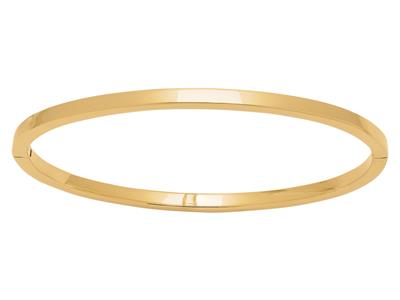 Öffnender Armreif, Massiver Quadratischer Draht 3 Mm, 60 X 50 Mm, 18k Gelbgold