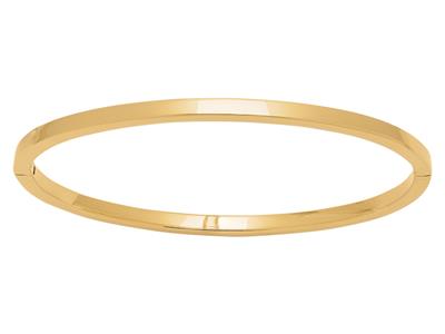 Armband jonc Ouvrant, Massiver Quadratischer Draht 3 Mm, 63 X 53 Mm, 18k Gelbgold