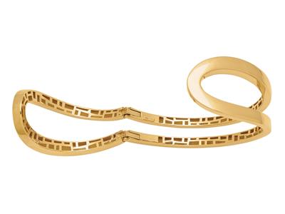 Öffnender Armreif Mit Breiter Schnalle 25 Mm, 58 X 45 Mm, 18k Gelbgold - Standard Bild - 2