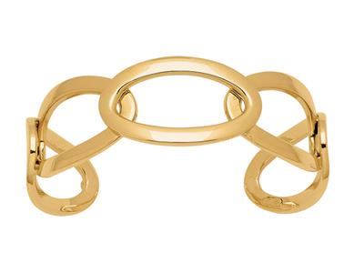 Armband Manschette Ovale Maschen 20 Mm, 56 X 50 Mm, 18k Gelbgold - Standard Bild - 1