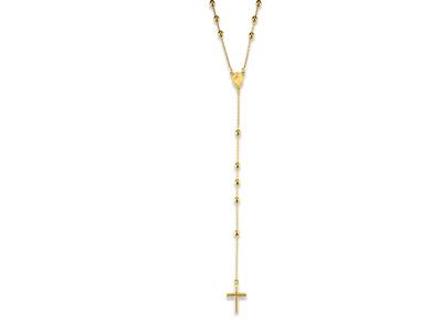 Halskette Rosenkranz Kugeln 3 Mm, Wundertätige Jungfrau, 62  12 Cm, Gelbgold 18k