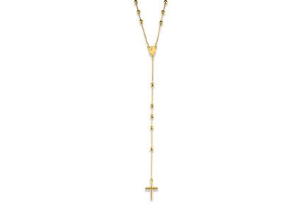 Halskette Rosenkranz Kugeln 3 Mm, Wundertätige Jungfrau, 62  12 Cm, Gelbgold 18k
