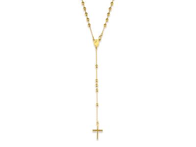 Halskette Rosenkranz Kugeln 3 Mm, Wundertätige Jungfrau, 43  10 Cm, Gelbgold 18k