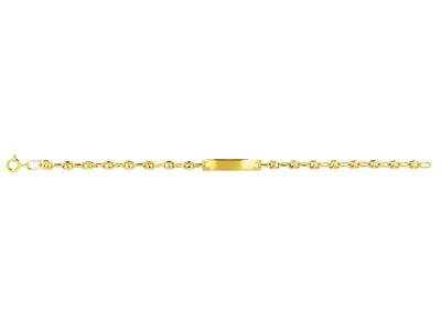 Baby Identity Kaffeebohnen 4,5 X 3 Mm, Rechteckige Platte 20 X 4 Mm, 14 Cm, 18k Gelbgold - Standard Bild - 1