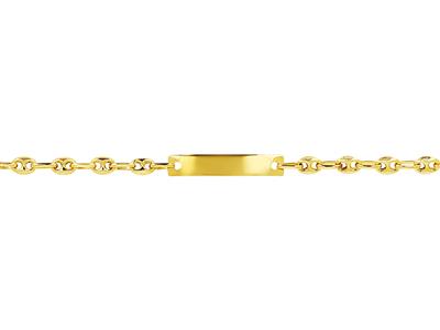 Baby Identity Kaffeebohnen 4,5 X 3 Mm, Rechteckige Platte 20 X 4 Mm, 14 Cm, 18k Gelbgold - Standard Bild - 2