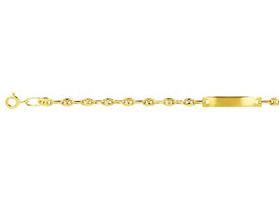 Baby Identity Kaffeebohnen 4,5 X 3 Mm, Rechteckige Platte 20 X 4 Mm, 14 Cm, 18k Gelbgold - Standard Bild - 3