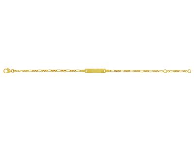 Identity Junior Alternate Mesh 1/3, Rechteckige Platte, 16/18 Cm, Gelbgold 18k - Standard Bild - 1