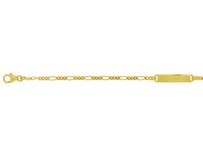 Identity Junior Alternate Mesh 1/3, Rechteckige Platte, 16/18 Cm, Gelbgold 18k - Standard Bild - 3