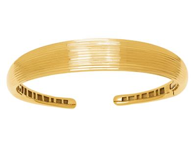 Armband jonc Ouvrant Strié 12 Mm, 61 X 48 Mm, 18k Gelbgold