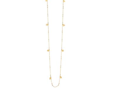 Halskette 8 Sterne Mit Troddeln, 80 Cm, 18k Gelbgold - Standard Bild - 1