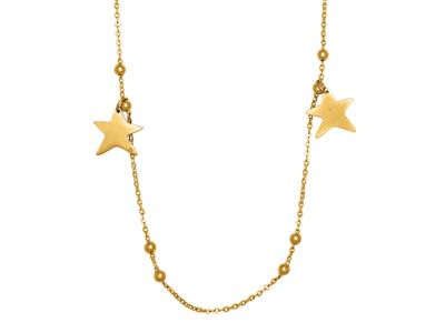 Halskette 8 Sterne Mit Troddeln, 80 Cm, 18k Gelbgold - Standard Bild - 2