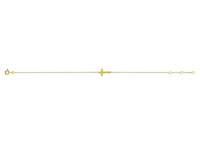 Armband Kreuz An Kette, 18 Cm, 18k Gelbgold