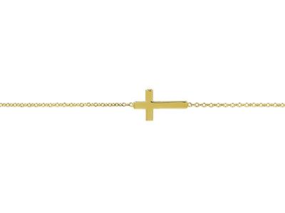 Armband Kreuz An Kette, 18 Cm, 18k Gelbgold - Standard Bild - 2