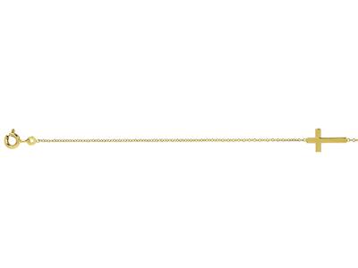 Armband Kreuz An Kette, 18 Cm, 18k Gelbgold - Standard Bild - 3