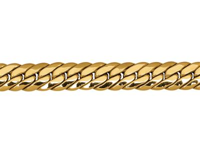 Armband Mit Englischen Maschen 6,50 Mm, 18 Cm, Gelbgold 18k - Standard Bild - 2