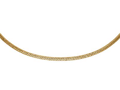 Englische Kette Mit Rechten Maschen 6,5 Mm, 42 Cm, Gelbgold 18k