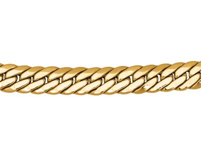 Englische Kette Mit Rechten Maschen 6,5 Mm, 45 Cm, Gelbgold 18k - Standard Bild - 2