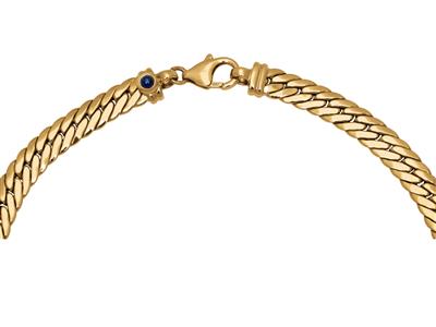 Englische Kette Mit Rechten Maschen 6,5 Mm, 45 Cm, Gelbgold 18k - Standard Bild - 3