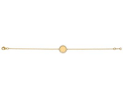 Armband Jeton Mit Diamanten 0,19ct,17,5 Cm, 18k Gelbgold