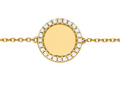 Armband Jeton Mit Diamanten 0,19ct,17,5 Cm, 18k Gelbgold - Standard Bild - 2