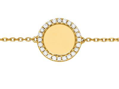 Armband Jeton Mit Diamanten 0,19ct, 17,5 Cm, 18k Gelbgold - Standard Bild - 2