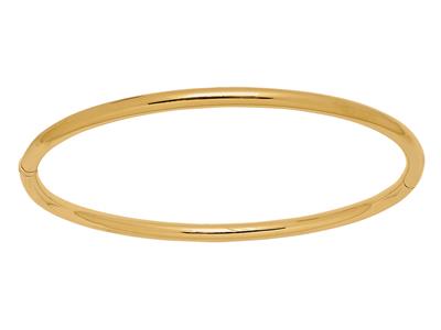 Armreif, Zu Offnender Armreif, Massiver Runddraht 4 Mm, 63 X 53 Mm, 18k Gelbgold - Standard Bild - 1