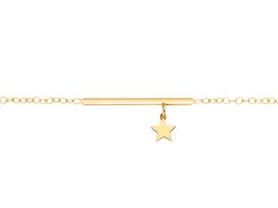 Armband Barette étoile, 17-18 Cm, 18k Gelbgold
