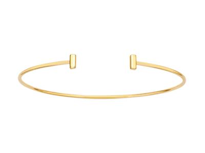 Armband Massive Offene Binse, Runddraht 1,50 Mm, 2 Stäbe, 46 X 62 Mm, 18k Gelbgold