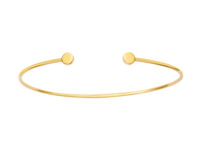 Armband Massive Offene Binse, Runder Draht 1,50 Mm, 2 Pastillen, 46 X 62 Mm, 18k Gelbgold - Standard Bild - 1