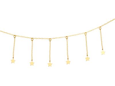 Halskette Mit 7 Pampillen Sterne, 38-40-42 Cm, 18k Gelbgold
