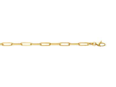 Massives Armband Mit Rechteckigen Maschen 4 Mm, 19 Cm, 18k Gelbgold