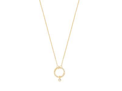 Halskette Kreis Pampille Diamanten 0,09ct, 40-41-42 Cm, Gelbgold 18k