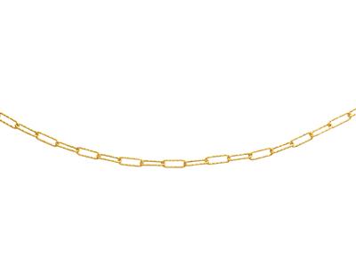 Halskette Aus Gehämmertem Rechteckgeflecht 3 Mm, 45 Cm, 18k Gelbgold