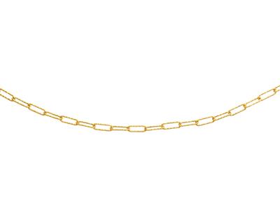 Halskette Aus Gehämmertem Rechteckgeflecht 3 Mm, 45 Cm, 18k Gelbgold