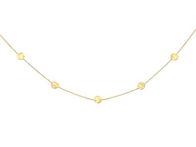 Halsketten 5 Pastilles, 42 Cm, 18k Gelbgold