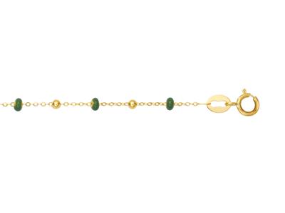 Armband Grüne Kugeln, 17-18 Cm, 18kgelbgold